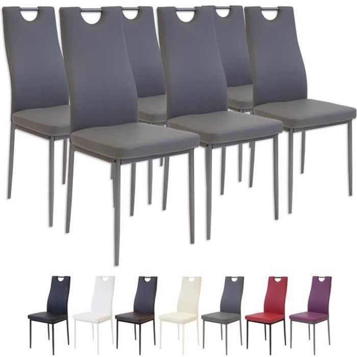 Chaises Albatros 2916 SALERNO - Lot de 6 - Gris - Contemporain - Design - Métal