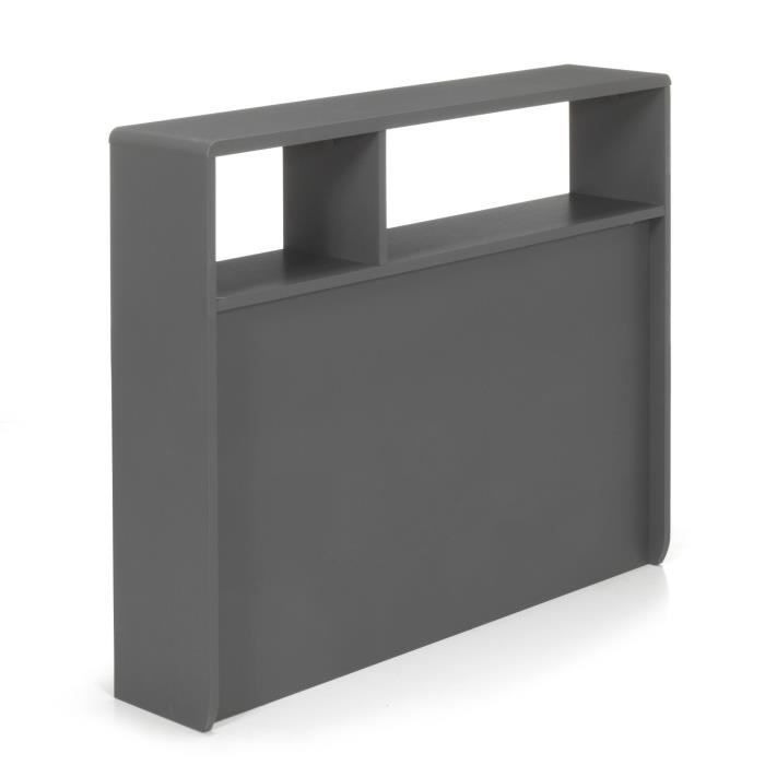 Cool Tete De Lit Grise Avec Rangements Pour Lit En 90cm Gris