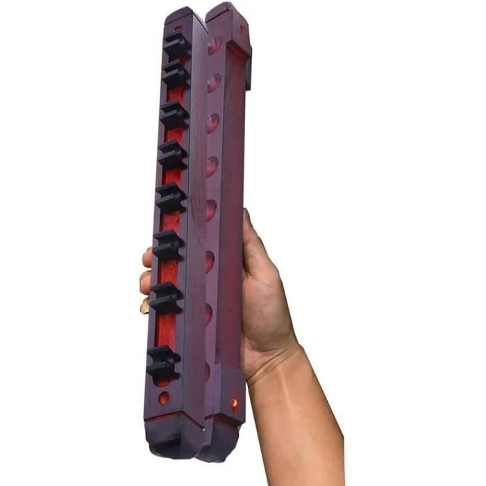 Support Pour Queues De Billard 10 Trous – Meuble Sol En Bois Marron, Rangement élégant Pour Salle De Billard