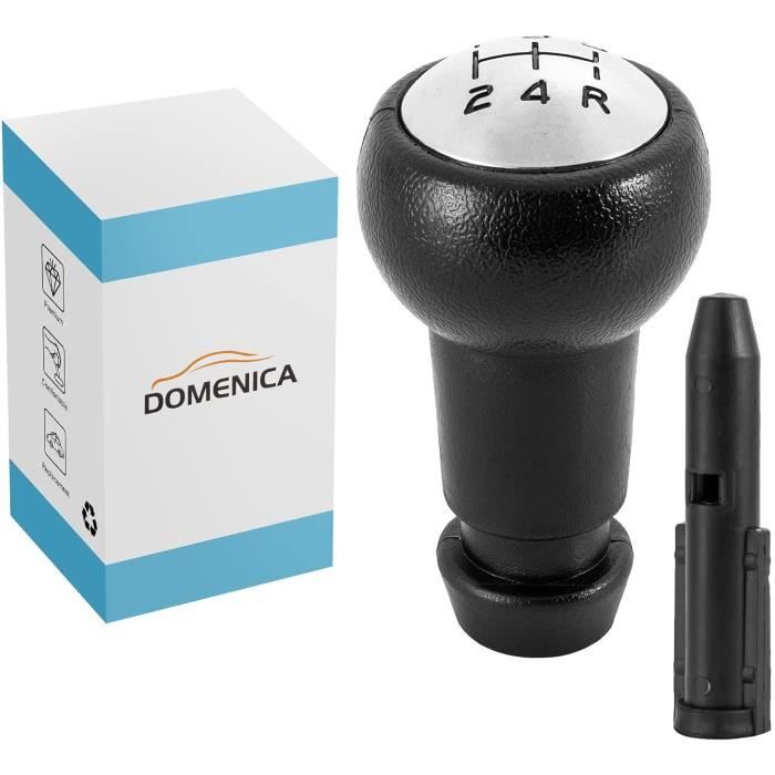 Pommeau Levier Vitesse 5 Vitesses SFONIA - Compatible Peugeot Citroën 106 206 307 C2 C3 C4 - Noir/Argent