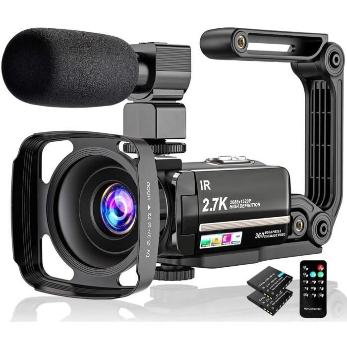 Télécommandes pour appareils photo numériques Caméra Vidéo 2.7K Caméscope UHD 36MP Caméra de Vlog pour Youtube IR Night 1068