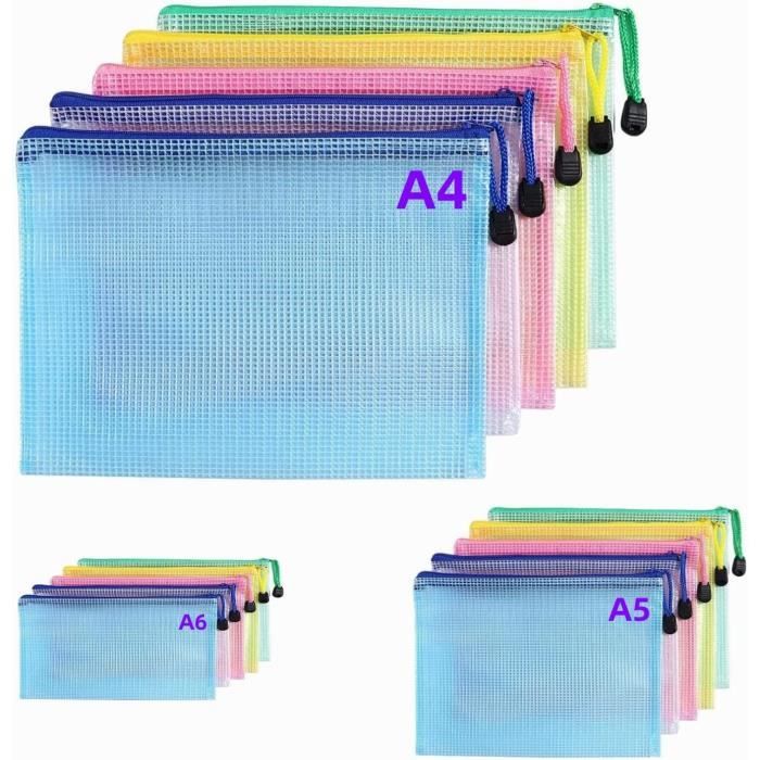 Pochette Plastique A4 A5 A6 5 De Chaque 5 Couleurs Pochette