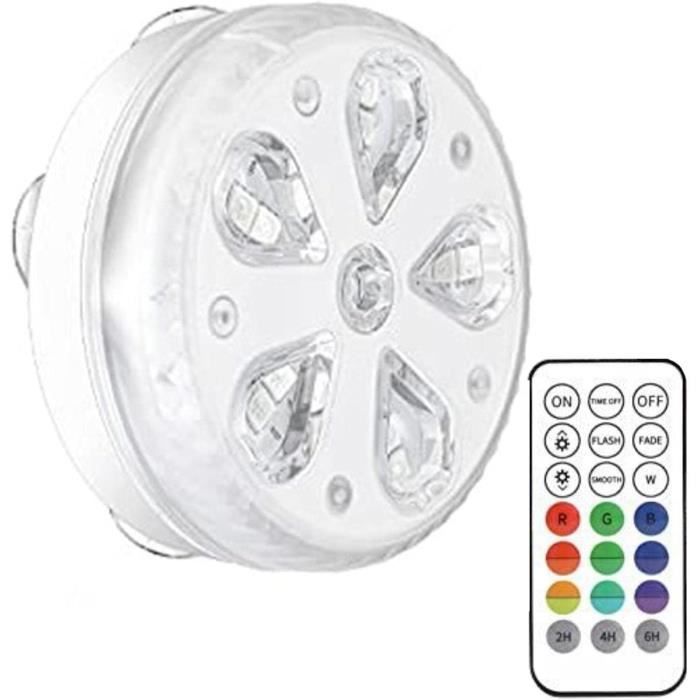 Lampe LED Submersible Pour Piscine Et Bassin - RGB 16 Millions De Couleurs - Contrôle Par APP Et Télécommande - IP68 étanche - 6V Safe - Fonction Musique Et Timer