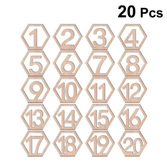 PH PandaHall 25 Ensemble de Numéros de Table avec Base eois Hexagone