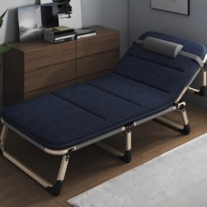chaise longue pliante portable, lit simple, artefact de sieste de bureau, chaise longue de marche, meubles d'