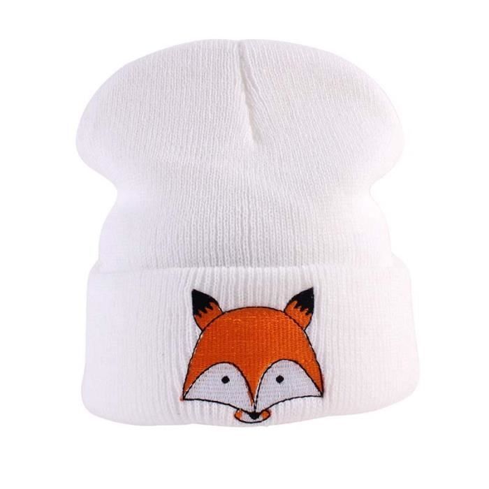 Bonnet Bebe Avec Broderie En Renard Bonnet D Hiver Bebe Blanc Blanc Achat Vente Bonnet Cagoule Cdiscount