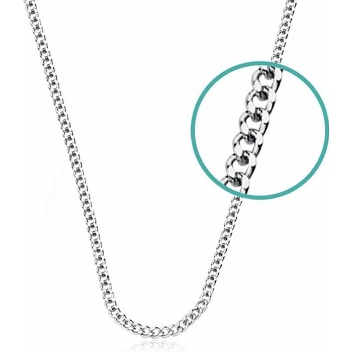 Chaîne Or blanc 18 carats Chevrons 40cm. [AA2430]