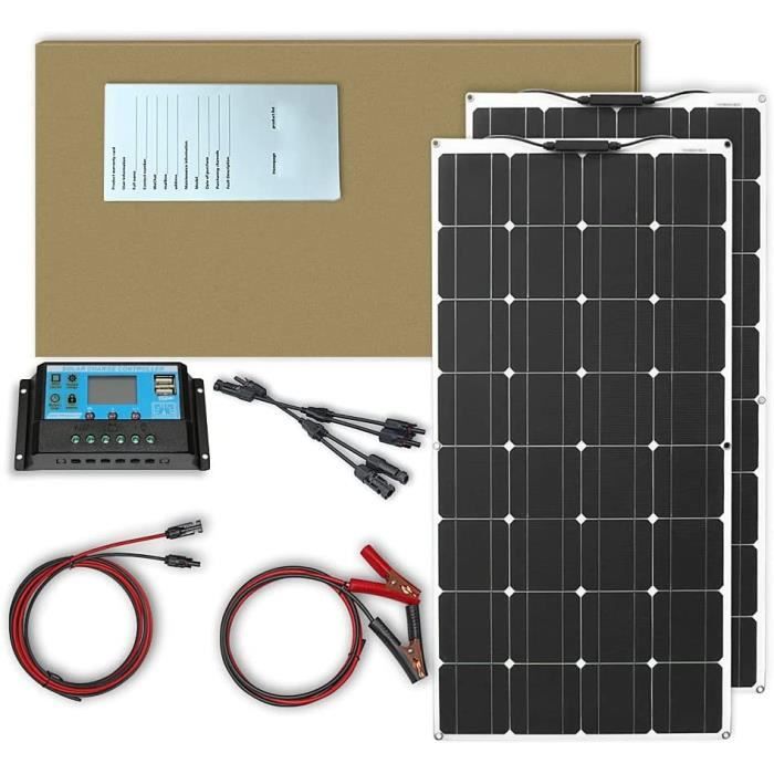 Panneau Solaire Flexible 200W Monocristallin Schwaiger - Étanché IP67 - Idéal Camping-Car, Balcon, Yacht