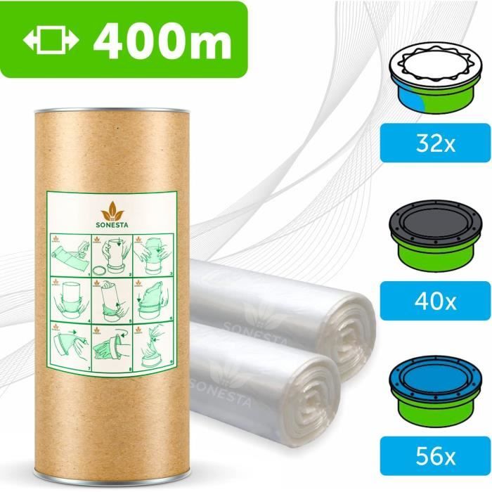 400m. ECO Recharge de sac pour poubelle à couches compatible avec Tommee Tippee Twist and