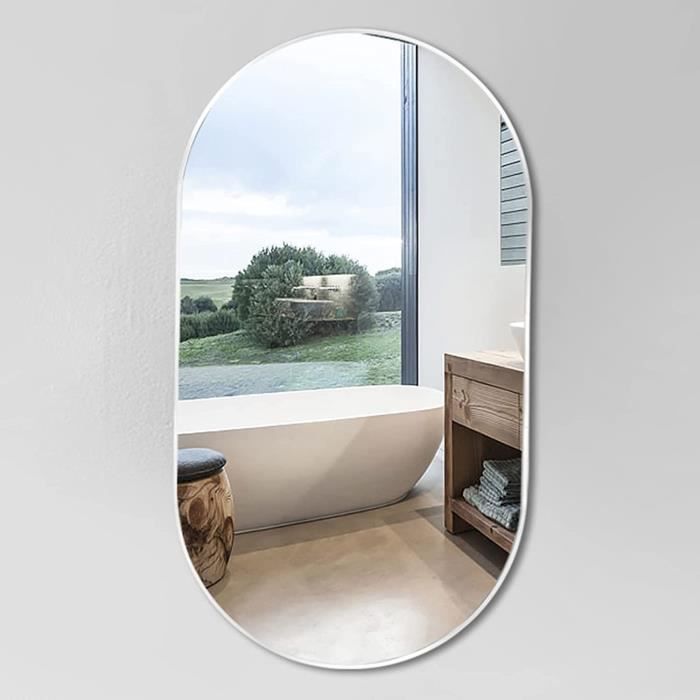 Miroir Ovale Sans Cadre 40x60cm – Verre 3mm, Sécurité Antidéflagrant, Pour Salle De Bain, Entrée Ou Salon