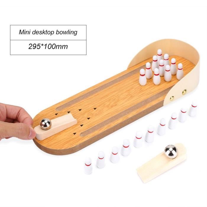 Mini jouet de bowling en bois, jeu de bureau, table de divertissement  interactive parent-enfant, jouet de sport de table amusant pour enfants -  AliExpress