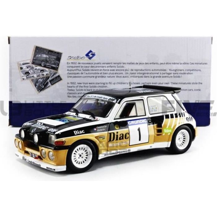 Voiture Miniature de Collection - SOLIDO 1/18 - RENAULT 5 Turbo - European  Cup 1984 - Black - 1801312 - Cdiscount Jeux - Jouets