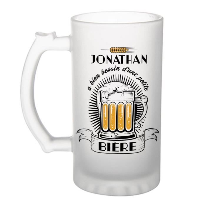 Maverton Chope à Bière Personnalisée 400 Ml En Verre Solide - Idée Cadeau Homme Original Avec Texte Ou Prénom