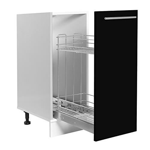 Easy Cuisine Elements Bas 30cm Avec Panier Inox Coulissant Noir