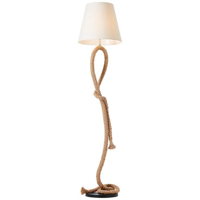 BRILLIANT Lampadaire Sailor éclairage intérieur naturel - blanc 1 flamme lampadaires décoratif 1x A60 E27 40W convient aux