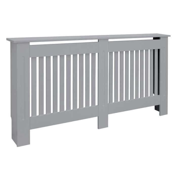 ECD Germany Cache-Radiateur Chauffage Rustique 152x19x82cm Gris Étagère en Bois MDF Housse Décorative Robuste Style Maison de Camp ECD Germany Cache-Radiateur Chauffage Rustique 152x19x82cm Gris Étagère en Bois MDF Housse Décorative Robuste Style Maison de Camp