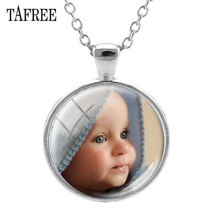 Pendentif personnalisé avec texte Photo, collier fait à la main pour  famille, bébé, enfant, papa, maman, frère, sœu 55cm -THJR5399 - Achat /  Vente sautoir et collier pendentif personnalisé avec t -