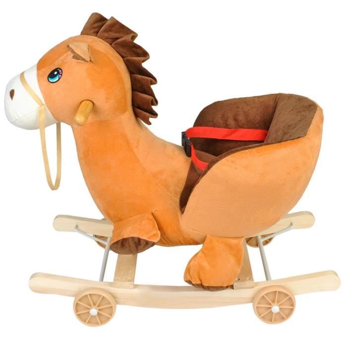 Cheval bascule animal porteur jouet 2 en 1 Marron Cheval