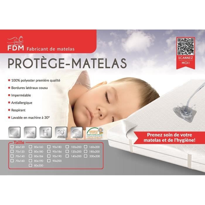 Protege Matelas 60x1 Impermeable Antiallergiques Premium Cdiscount Maison