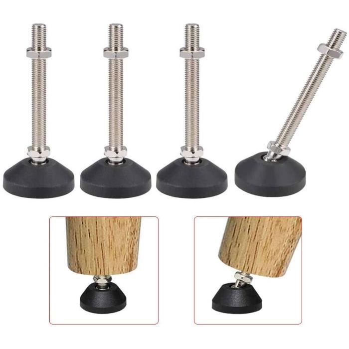 PIED DE MEUBLE UniFine Vis de Réglage pour Pieds de Meuble,Pied vis m8 Pied a Visser Ajustables