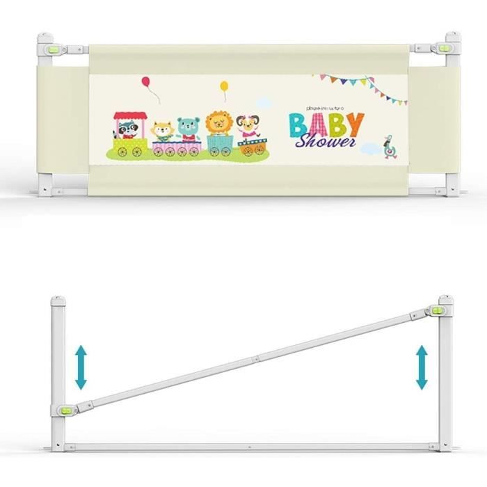 180cm Barrière De Lit Pliable Pour Bébé/Enfant Barre De Lit Rabattable