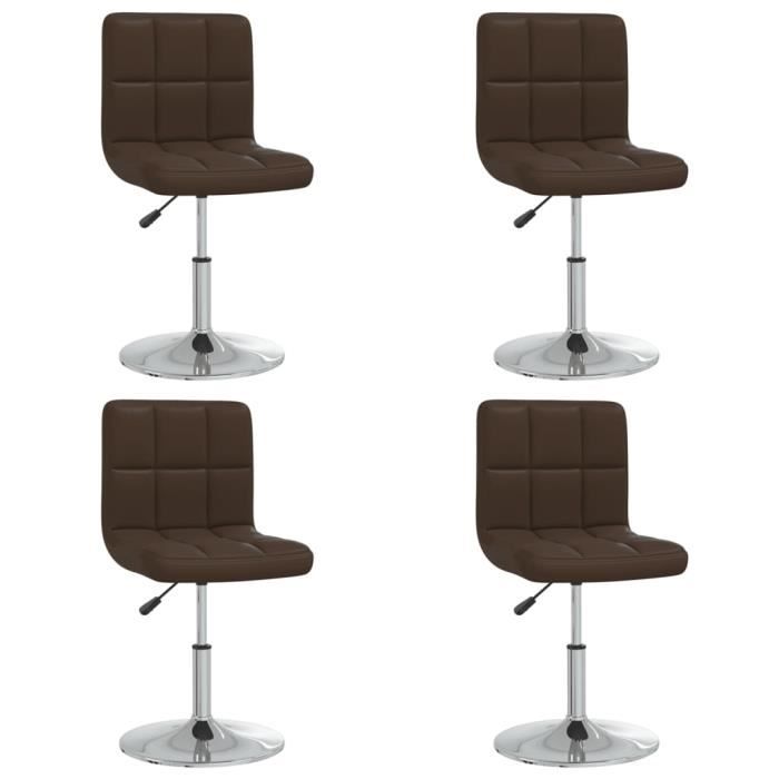 pop - market chaises de salle à manger 4 pcs marron similicuir,haut de gamme ®ffnale®