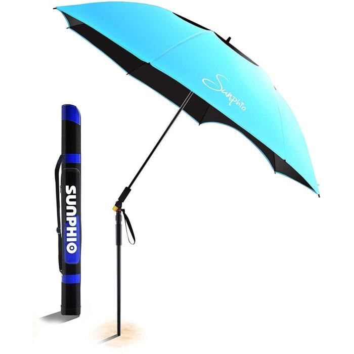 Sunphio Parasol Plage De Protection Uv Grand Solide Et Anti Vent Avec Pole Inclinable A 360 2 Pied De Suppor36 Cdiscount Jardin