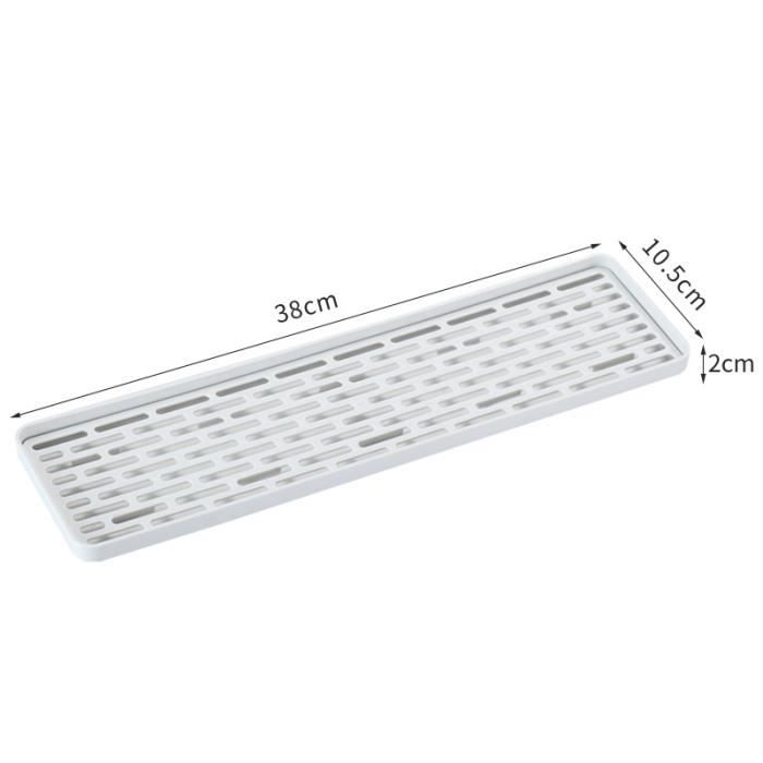 Égouttoir à Vaisselle Double Niveau - Plateau Incliné Plastique Blanc 31x17.5cm - Pour Tasses, Fruits
