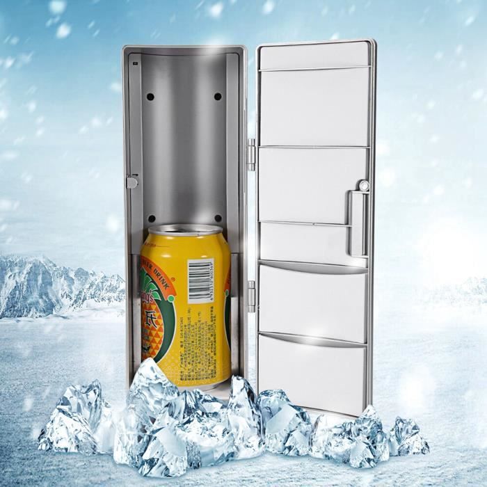 Mini réfrigérateur congélateur, compatible PC / Mac plus froid réfrigérateur plus chaud 8,5 X 12 X 25 cm Mini réfrigérateur,