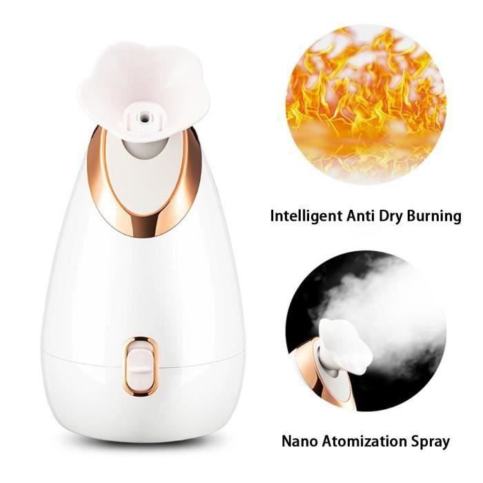 BRAVOTW 135ML Vapeur Visage Sauna facial Niveau Nano DIY Ajouter Huile Essentielle Blanc