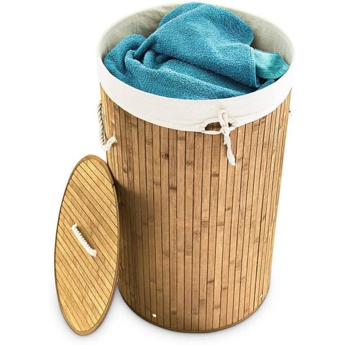 Panier Corbeille à Linge Pliable Pliant Avec Sac Coton 80 Litres Bambou Rond Gris 13 0001906 7 84771313 Panier Corbeille à Linge Pliable Pliant Avec Sac Coton 80 Litres Bambou Rond Gris 13 0001906 7 84771313