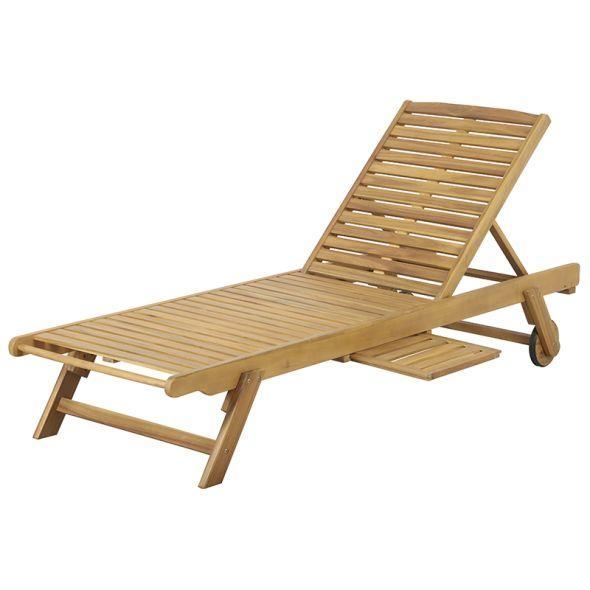 Chaise longue MOLA en bois d'acacia FSC - BEAU RIVAGE® - 195x33x71 cm - Jardin - Chaise longue - Extérieur