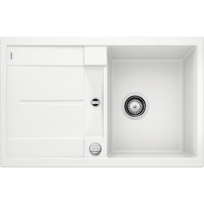 blanco metra 45s evier silgranit 1 cuve egouttoir reversible vidage auto siphon inclus blanc cdiscount bricolage
