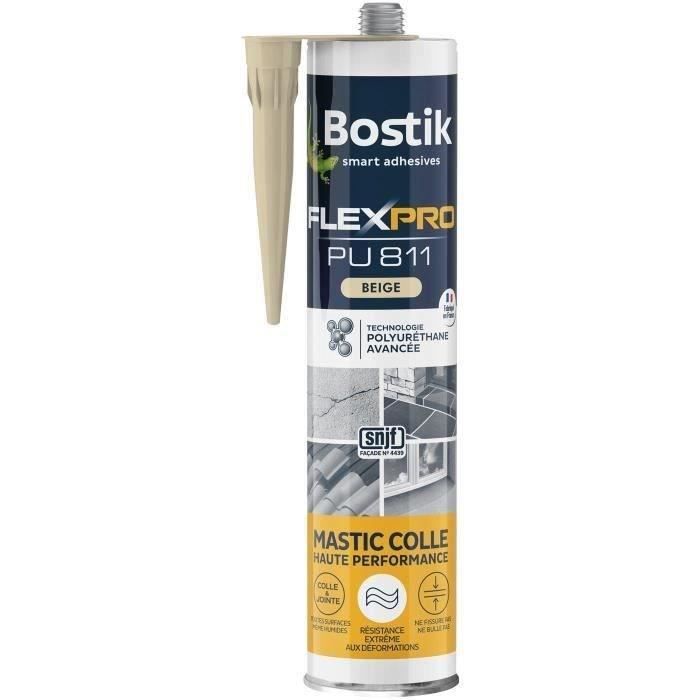 Mastic Colle polyuréthane BOSTIK Flexpro PU 811 Beige Haute Performance Intérieur et Extérieur - cartouche 300ml
