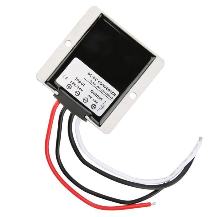 Convertisseur DC-DC 24V à 19V 5A étanche IP67 - Module Abaisseur Pour Robots, Imprimantes, Caméras, Pompes, Panneaux Solaires