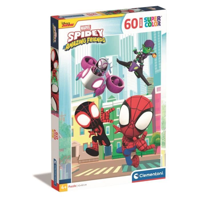 Clementoni Marvel Spidey & His Amazing Friends Supercolor Friends 60 Maxi Pièces Enfants Puzzle Dessin Animé Fabriqué en Italie 26476