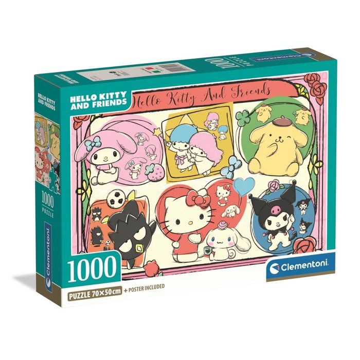 Puzzle 1000 pièces : Hello Kitty Clementoni Puzzles - vue 4