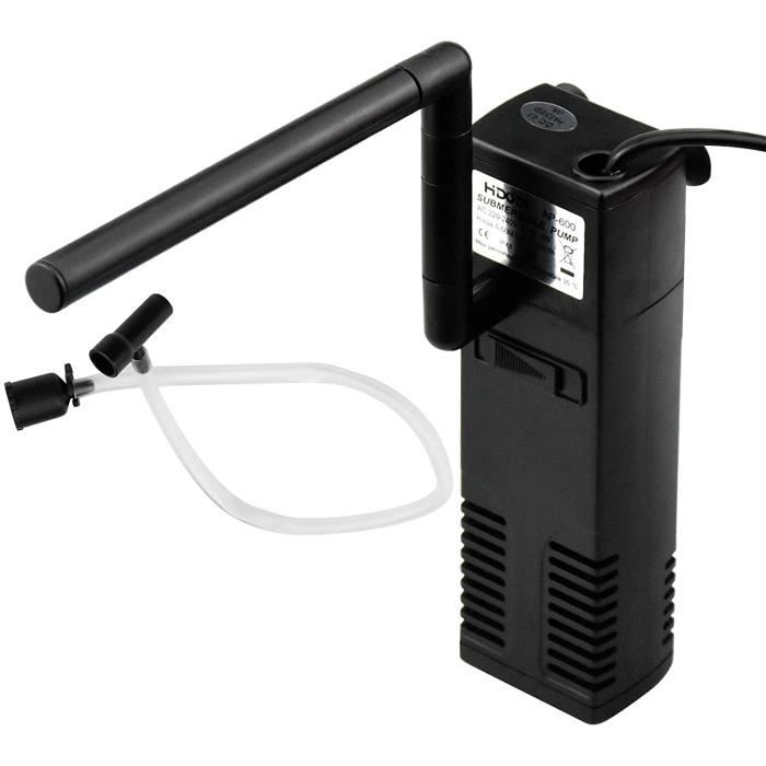 Filtre Intérieur pour Aquarium3 W/4 W 20L-60LRéglable Filtre Interne avec Éponges Filtrantes, Utilisation et Maintenance Simple