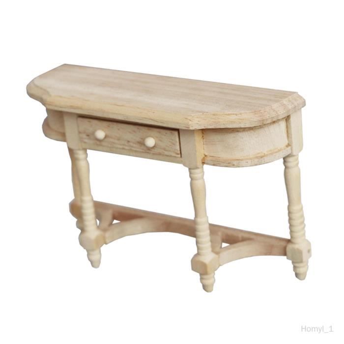1/12 Bureau de meuble miniature, modèle miniature, support en bois, pour  l'artisanat d'ameublement d'accessoires brun clair