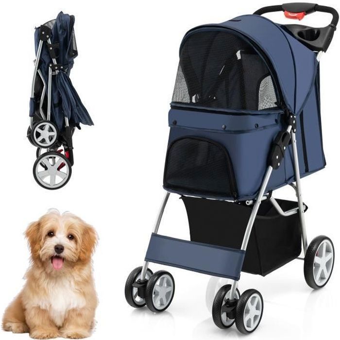 Poussette chien avec habillage pluie - Cdiscount