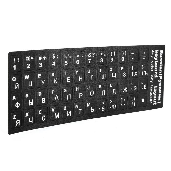 Autocollants Clavier Russe - 5x6mm Blanc - Lettres Cyrilliques - PVC Transparent - Pour Claviers PC Portable