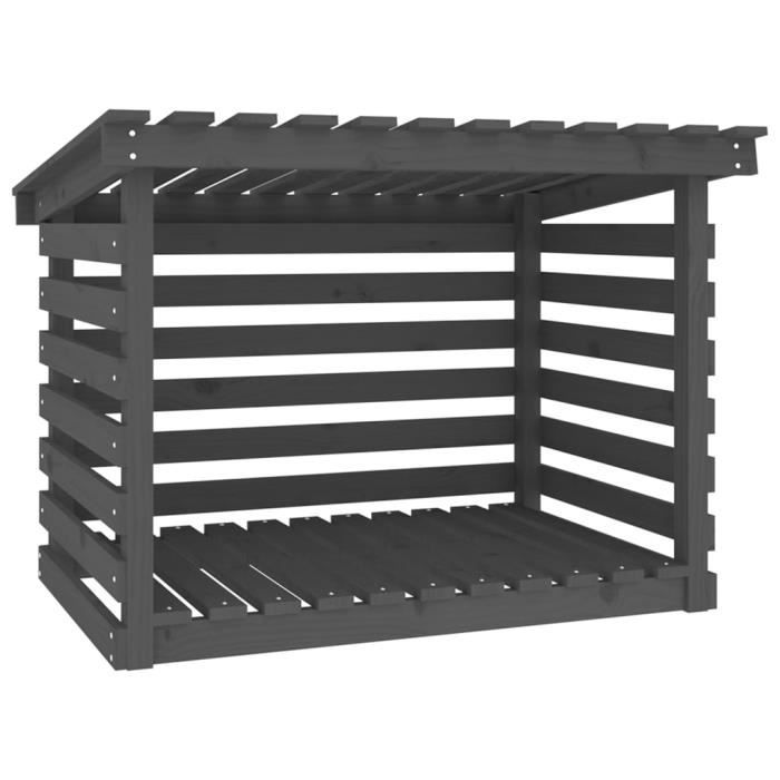 BLL Support pour bois de chauffage Gris 108x73x79 cm Bois de pin — free download