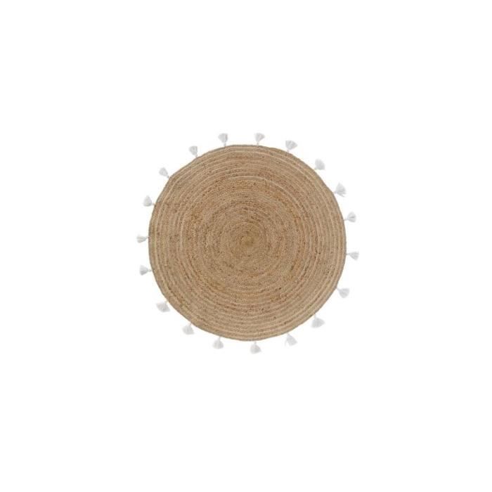Tapis rond jute motif Livin diamètre 120 cm Atmosphera - Couleur: Tapis  rond jute motif 1 D120 cm - Cdiscount Maison
