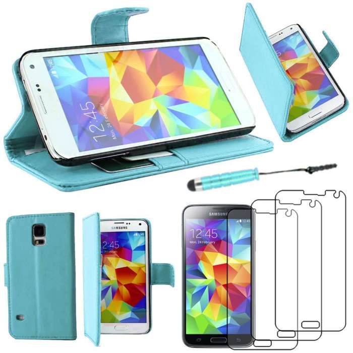 Étui Portefeuille Zanae Galaxy S5 Bleu clair main image 1