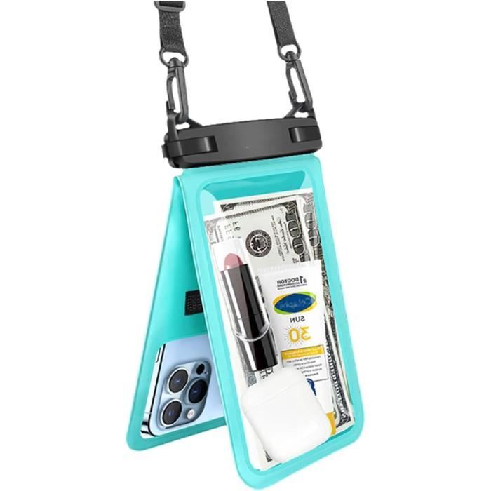 Lydnkim Lot 2 Pochettes Étanches IPX8 – Ceinture Ajustable 67-100cm, 22x16,5cm, Pour Téléphone, Plage, Natation, Bateau