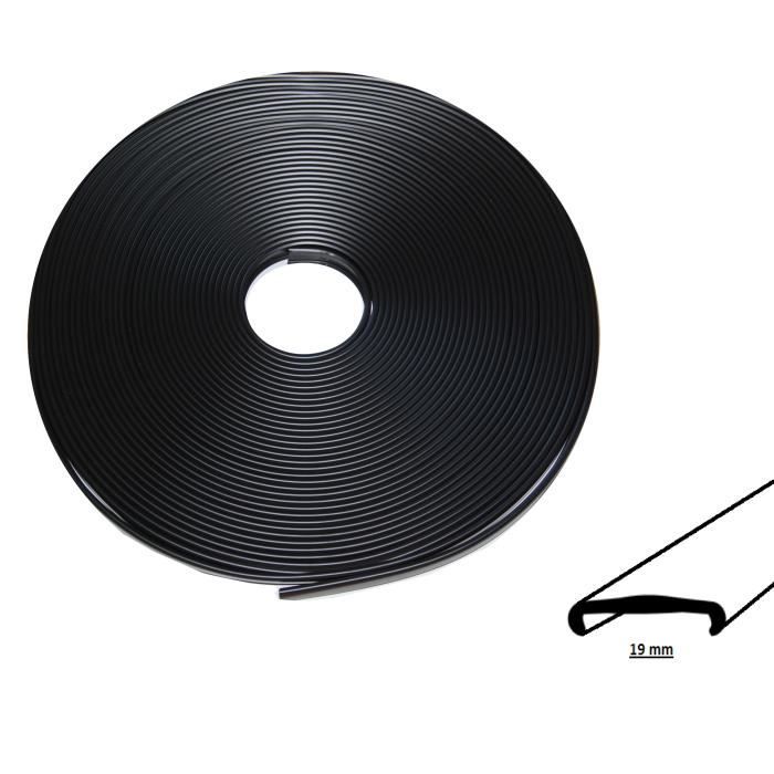 Couvre Chant Noir - Plastique souple - Longueur 25 m - Largeur 19 mm