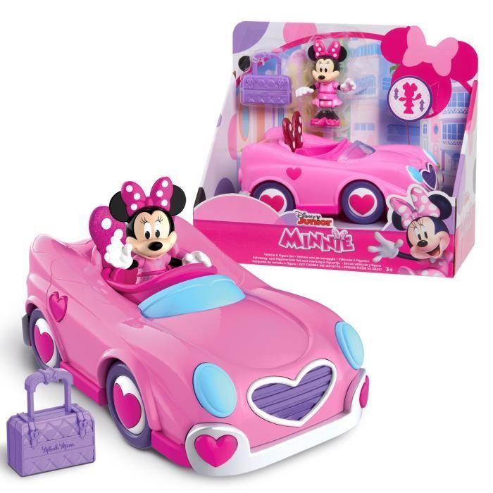 Minnie V hicule avec figurine et accessoire Voiture rose pour