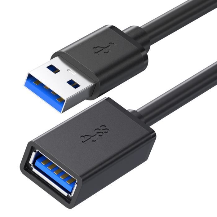 Câble USB 3.0 Rallonge 3M Compatible avec Clé USB Manette de Jeu Disque Dur  Externe Clavier Souris Imprimante Ordinateur - Cdiscount Informatique
