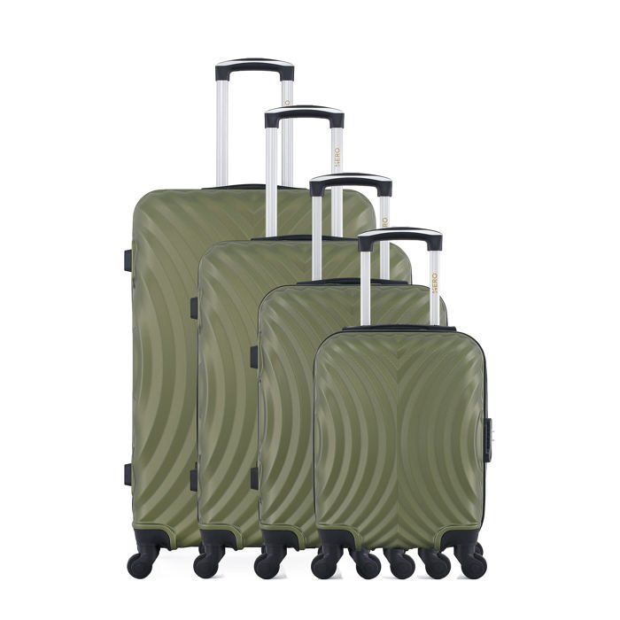 Sac Rigide Grand Format Set de 4 Valises LAGOS-M 75 cm 4 Roues - vert - HERO