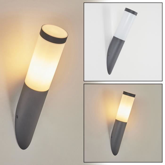 Lampe dextérieur - HOFSTEIN - Gnocchetta - Métal et tissu - Anthracite et blanc - IP44 Lampe dextérieur - HOFSTEIN - Gnocchetta - Métal et tissu - Anthracite et blanc - IP44